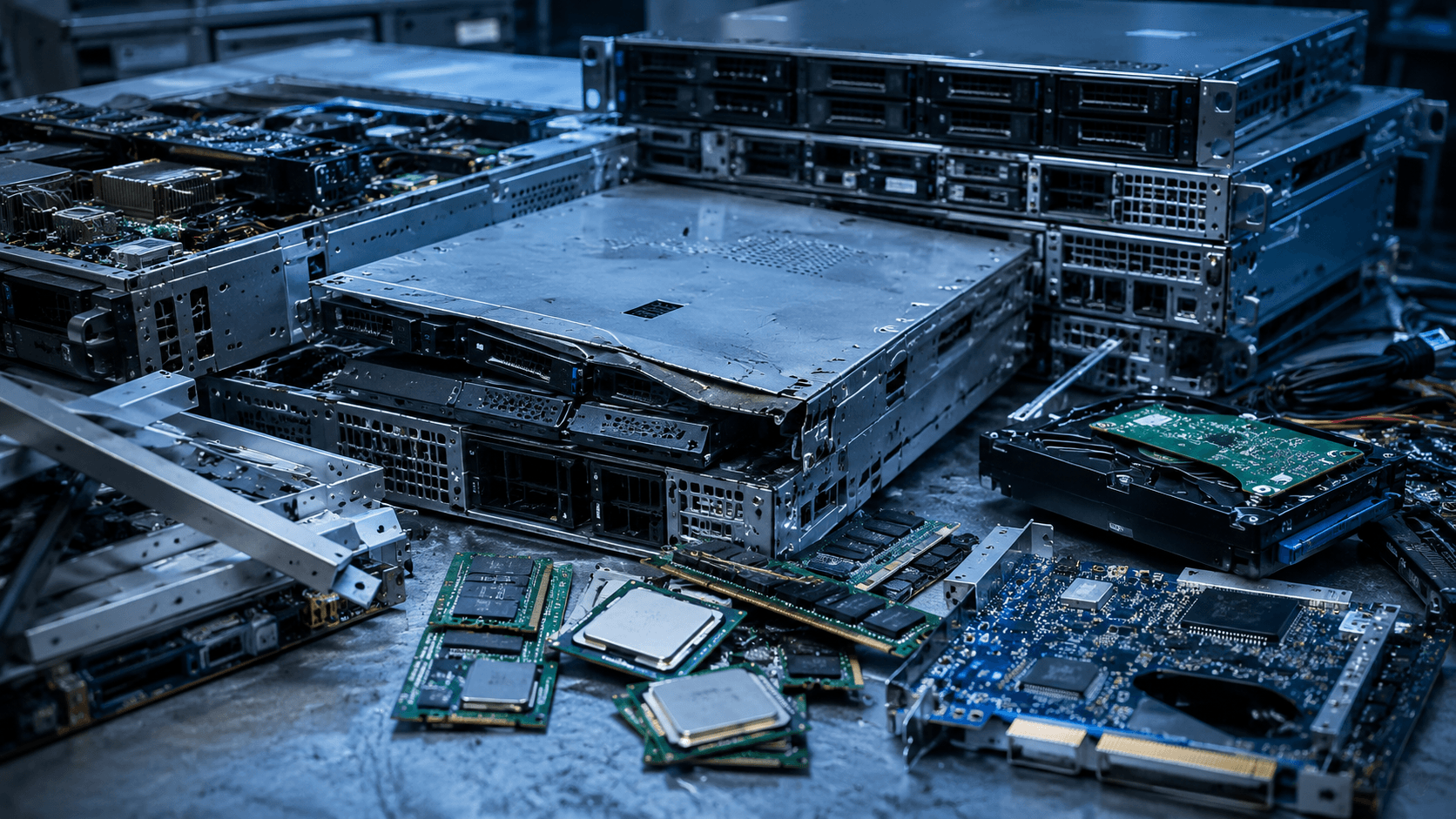 Poškozený počítačový a serverový hardware